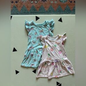 Garanimals|Baby girl set of two short sleeve dresses•••floral & butterfly print•